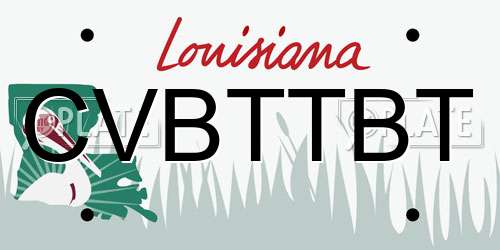 CVBTTBT Louisiana License Plate