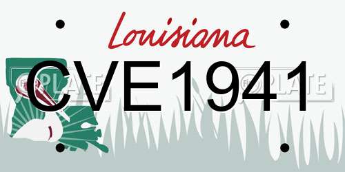 CVE1941 Louisiana License Plate