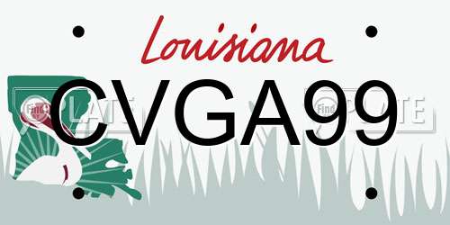 CVGA99 Louisiana License Plate