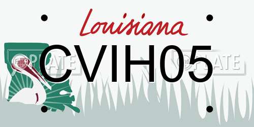 CVIH05 Louisiana License Plate