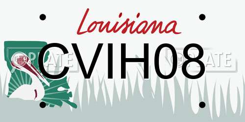 CVIH08 Louisiana License Plate