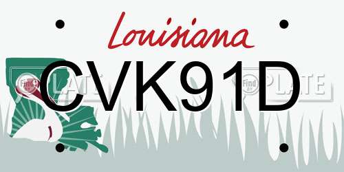 CVK91D Louisiana License Plate
