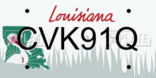 CVK91Q Louisiana License Plate