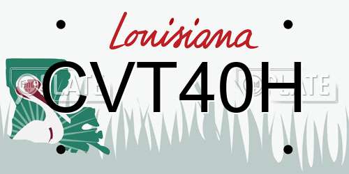 CVT40H Louisiana License Plate