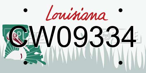 CW09334 Louisiana License Plate