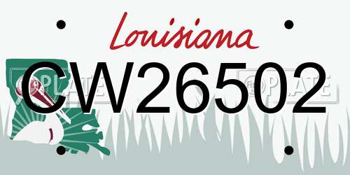 CW26502 Louisiana License Plate