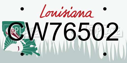 CW76502 Louisiana License Plate