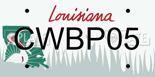 CWBP05 Louisiana License Plate