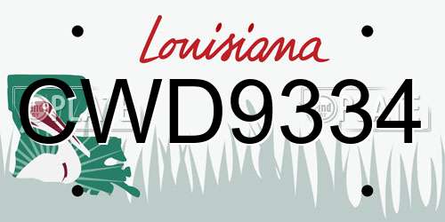 CWD9334 Louisiana License Plate
