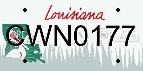 CWN0177 Louisiana License Plate