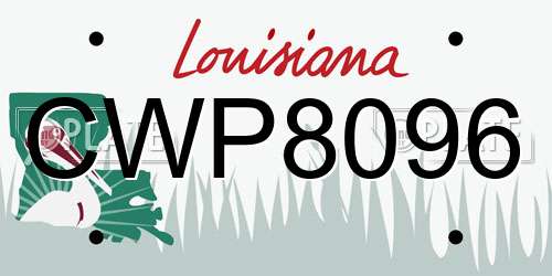 CWP8096 Louisiana License Plate