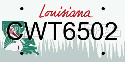 CWT6502 Louisiana License Plate