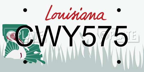 CWY575 Louisiana License Plate