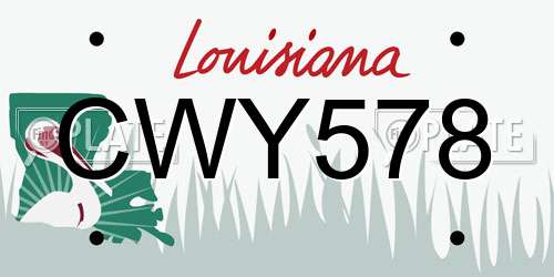 CWY578 Louisiana License Plate