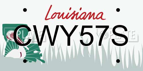 CWY57S Louisiana License Plate