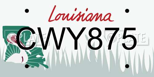 CWY875 Louisiana License Plate