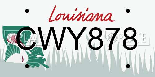CWY878 Louisiana License Plate