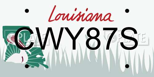 CWY87S Louisiana License Plate
