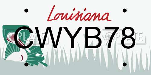 CWYB78 Louisiana License Plate
