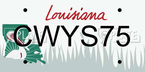 CWYS75 Louisiana License Plate