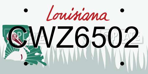 CWZ6502 Louisiana License Plate