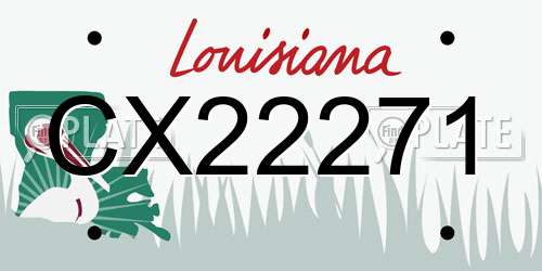 CX22271 Louisiana License Plate