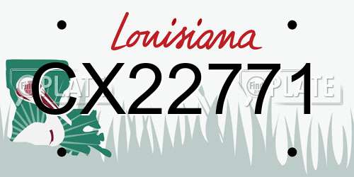 CX22771 Louisiana License Plate