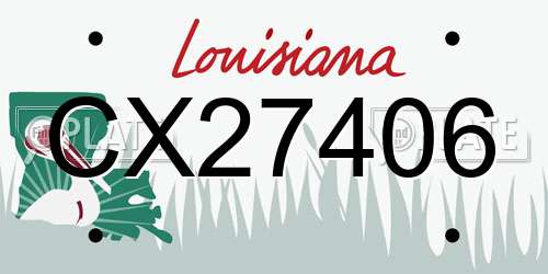 CX27406 Louisiana License Plate