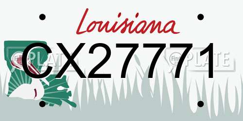 CX27771 Louisiana License Plate