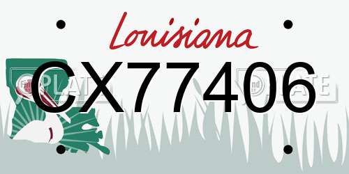 CX77406 Louisiana License Plate