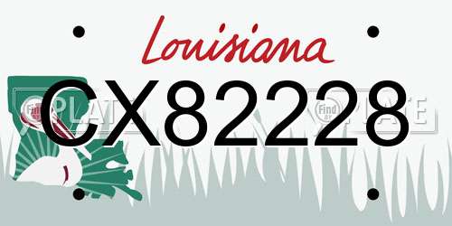 CX82228 Louisiana License Plate