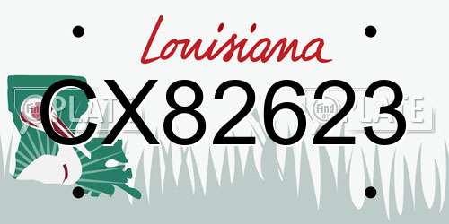 CX82623 Louisiana License Plate