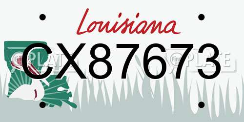 CX87673 Louisiana License Plate