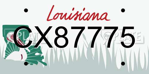 CX87775 Louisiana License Plate