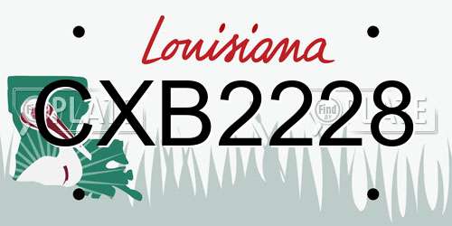CXB2228 Louisiana License Plate
