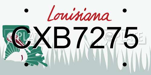 CXB7275 Louisiana License Plate