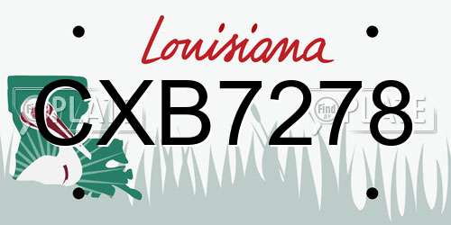 CXB7278 Louisiana License Plate