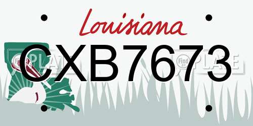CXB7673 Louisiana License Plate
