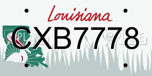 CXB7778 Louisiana License Plate