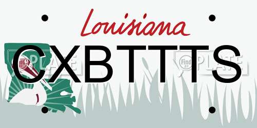 CXBTTTS Louisiana License Plate