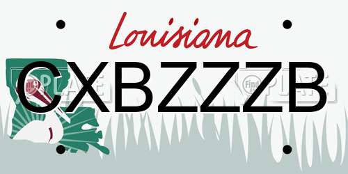 CXBZZZB Louisiana License Plate