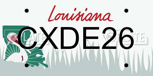 CXDE26 Louisiana License Plate