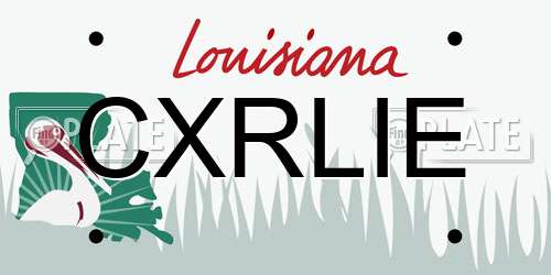CXRLIE Louisiana License Plate