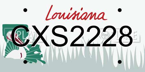 CXS2228 Louisiana License Plate