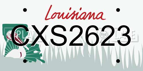 CXS2623 Louisiana License Plate