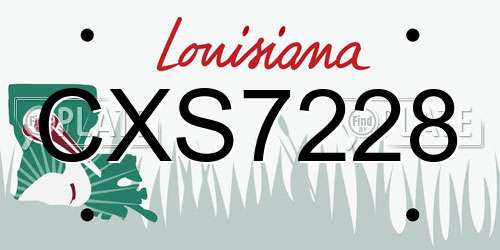 CXS7228 Louisiana License Plate