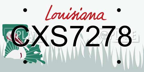 CXS7278 Louisiana License Plate