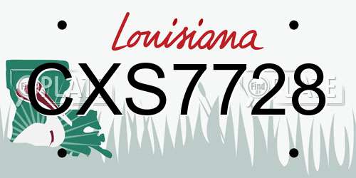 CXS7728 Louisiana License Plate
