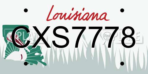 CXS7778 Louisiana License Plate