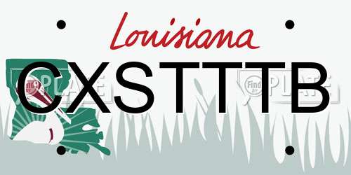 CXSTTTB Louisiana License Plate